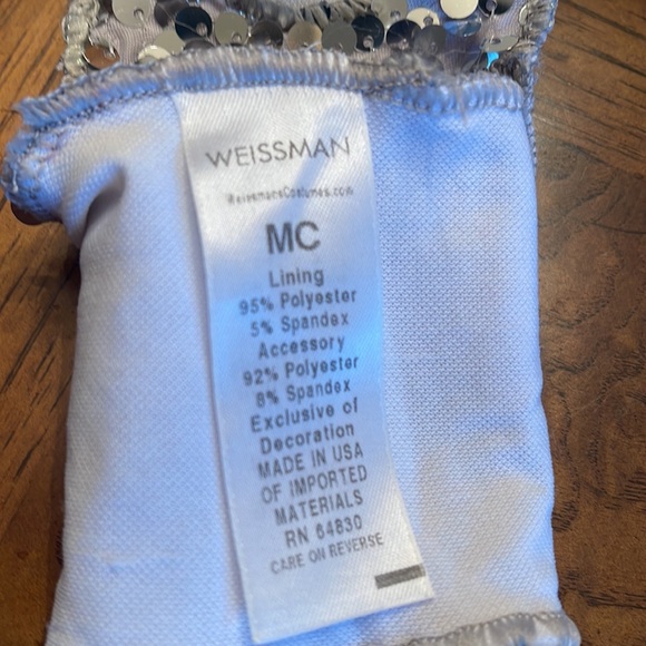 NWOT Weissman silver sequin tank and matching fingerless gloves size kids medium - Picture 10 of 11